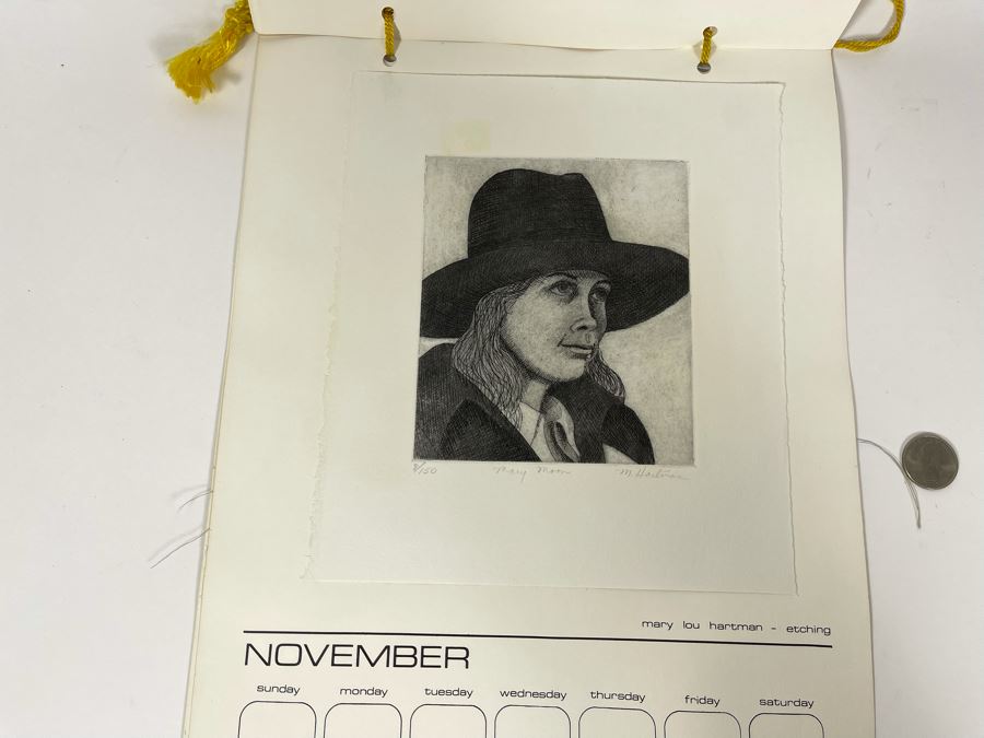 1980 Orginal Print Calendar Featuring 12 Hand Signed Prints By WWAC Washington Women's Arts Center Artists - See Photos [Photo 34]