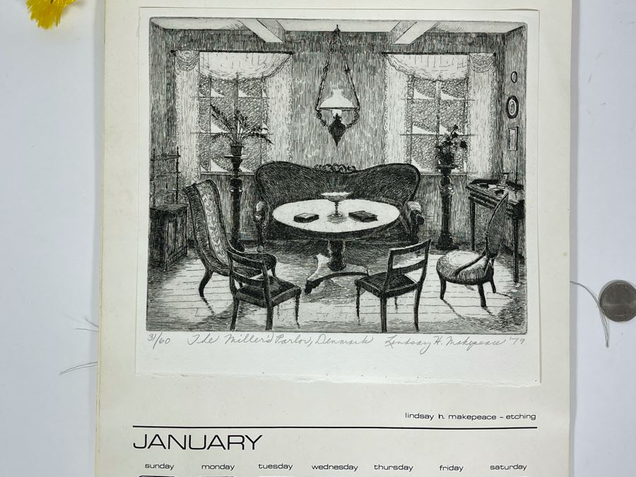 1980 Orginal Print Calendar Featuring 12 Hand Signed Prints By WWAC Washington Women's Arts Center Artists - See Photos [Photo 4]