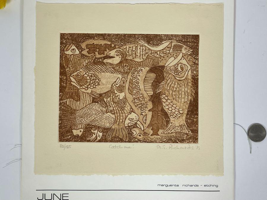 1980 Orginal Print Calendar Featuring 12 Hand Signed Prints By WWAC Washington Women's Arts Center Artists - See Photos [Photo 19]