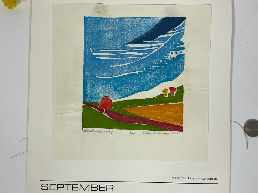 1980 Orginal Print Calendar Featuring 12 Hand Signed Prints By WWAC Washington Women's Arts Center Artists - See Photos [Photo 28]