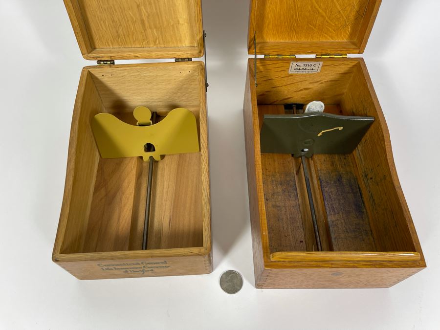 Pair Of Vintage Library Card File Wooden Boxes That Held Spreckels Theatre Membership Subscriptions [Photo 6]