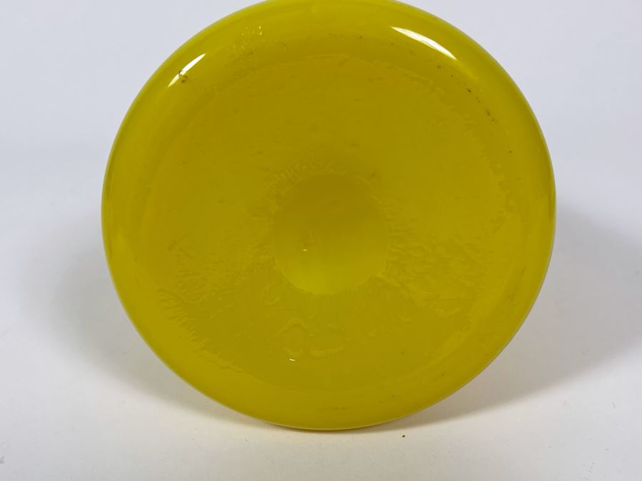 Vintage Yellow Glass Decanter With Stopper 15.5H [Photo 6]