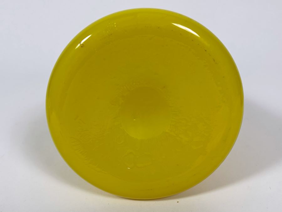 Vintage Yellow Glass Decanter With Stopper 15.5H [Photo 5]