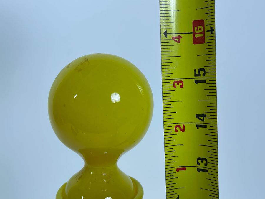 Small Glass Carafe With Stopper Iridescent Yellow 5.5