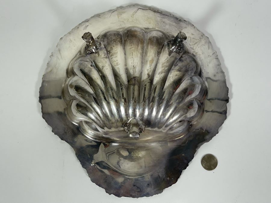 Queen Victory Footed Silverplate Shell Dish 11.5W X 12D X 3H [Photo 5]