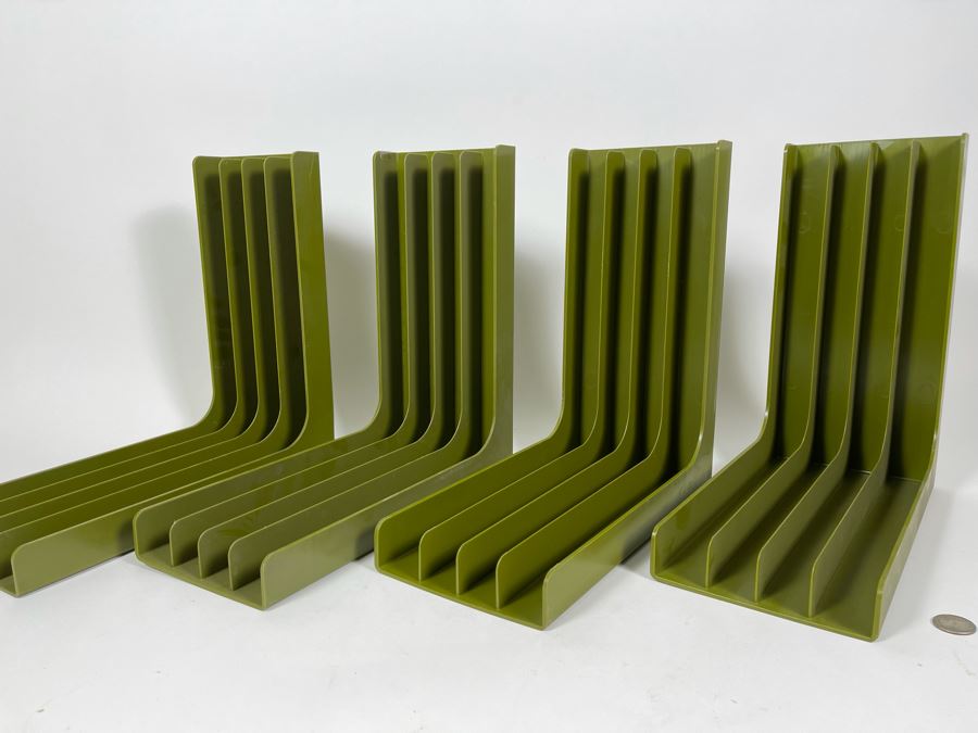 Set Of Four Vintage Vinyl Record File Holders 12.5W X 6D X 12.5H [Photo 3]