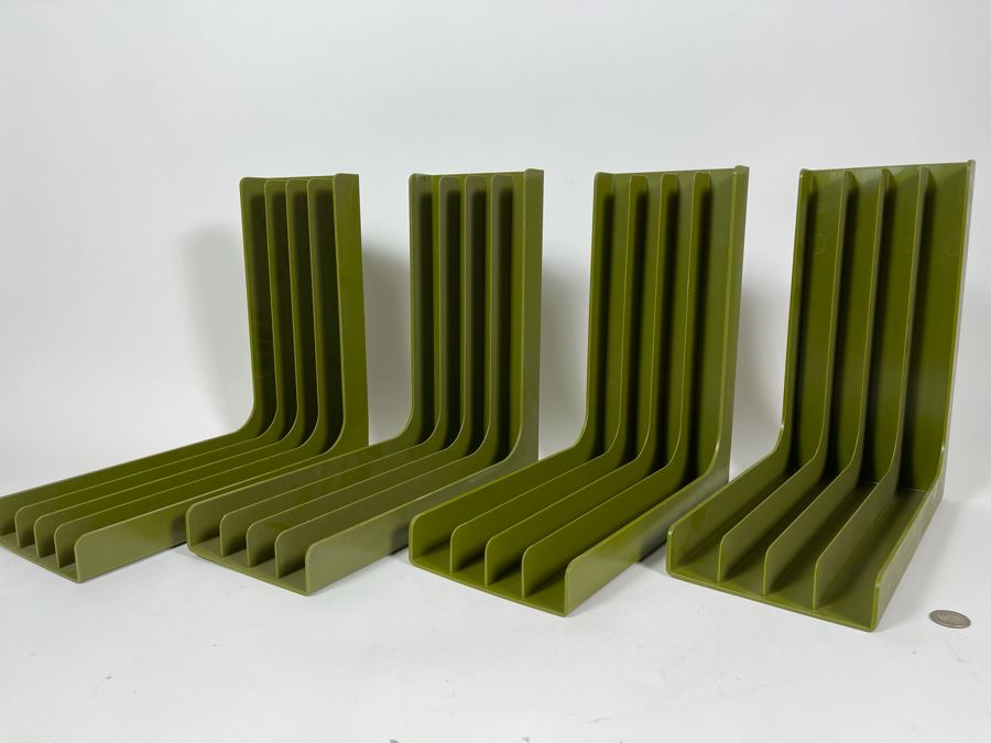 Set Of Four Vintage Vinyl Record File Holders 12.5W X 6D X 12.5H [Photo 2]