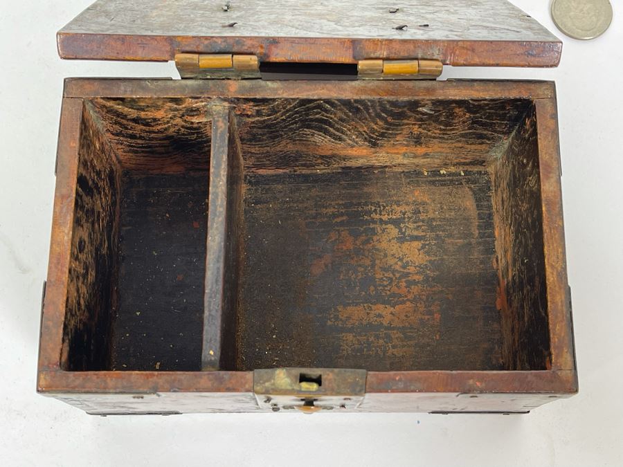 Small Old Asian Wooden Box 6W X 4D X 3H [Photo 9]