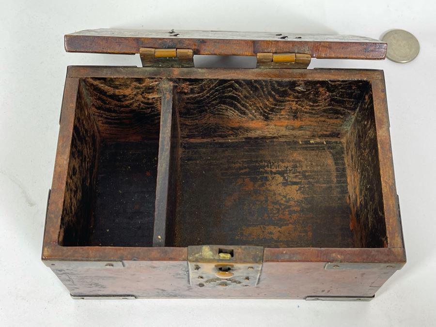 Small Old Asian Wooden Box 6W X 4D X 3H [Photo 8]