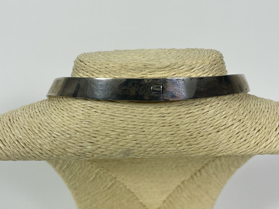 Sterling Silver Signed Modernist Inlay Necklace And Matching Bracelet Mexico Signed CRYS 255g [Photo 8]