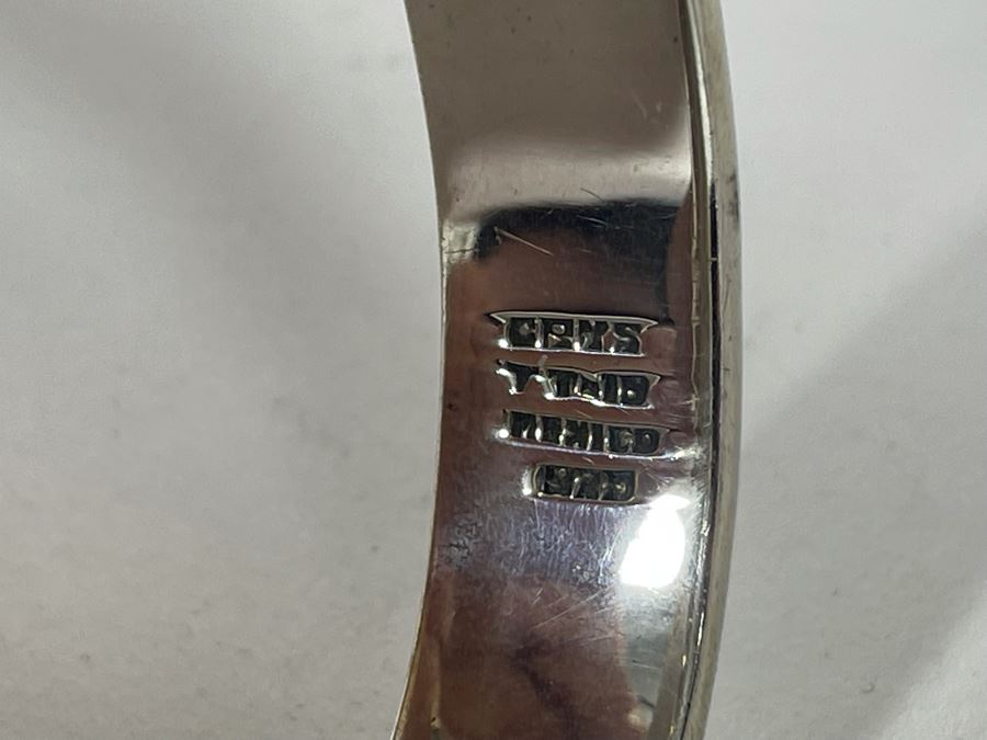 Sterling Silver Signed Modernist Inlay Necklace And Matching Bracelet Mexico Signed CRYS 255g [Photo 15]