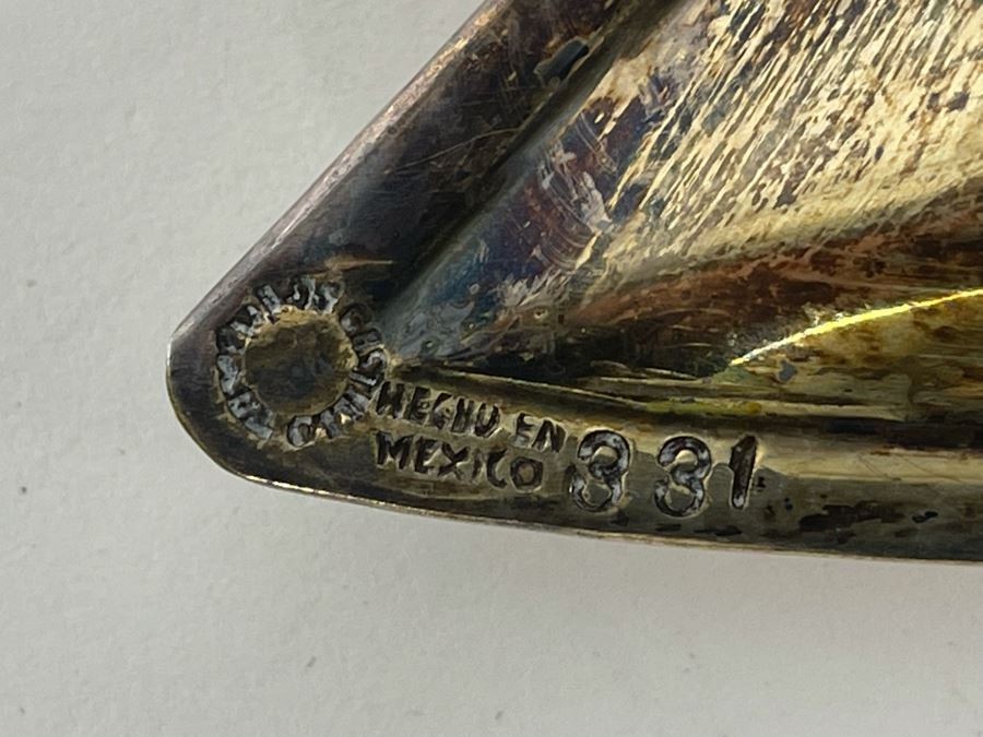 Los Castillo Taxco Hand Wrought Silverplate Dove Bird Divided Dish Made In Mexico 13.5W X 9H [Photo 9]