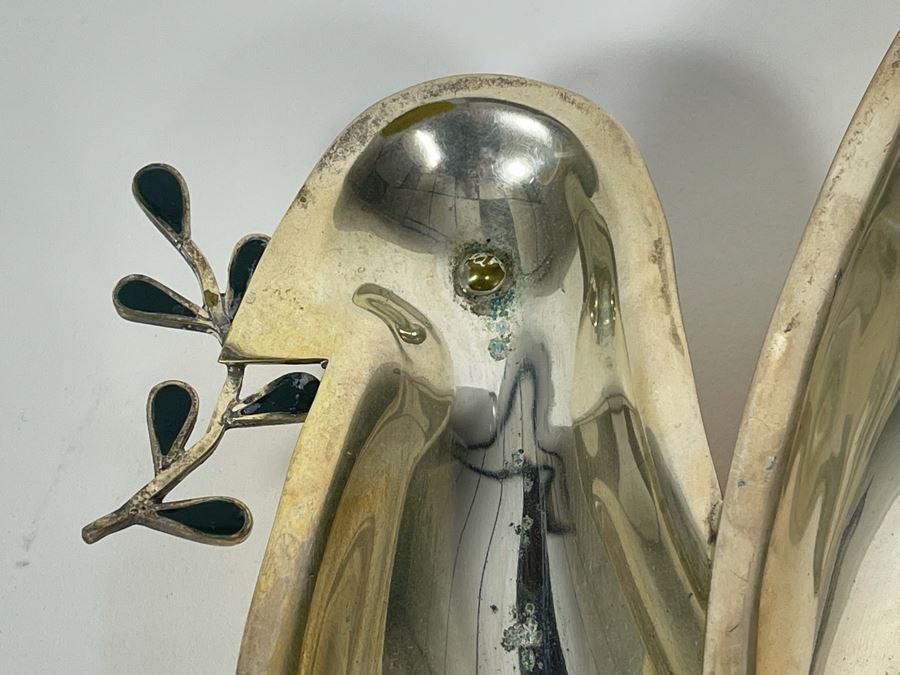 Los Castillo Taxco Hand Wrought Silverplate Dove Bird Divided Dish Made In Mexico 13.5W X 9H [Photo 6]