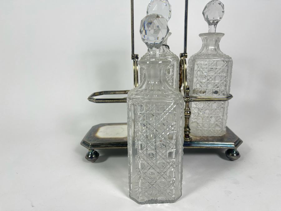 Silver Plated & Crystal Tantalus Set 12.5W X 5.5D X 13.5H [Photo 8]