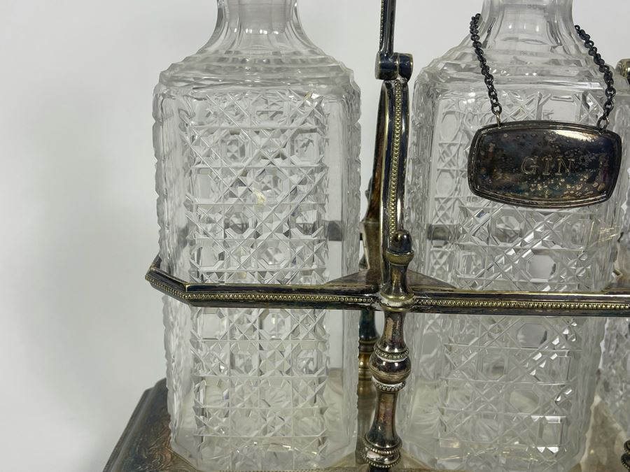 Silver Plated & Crystal Tantalus Set 12.5W X 5.5D X 13.5H [Photo 4]