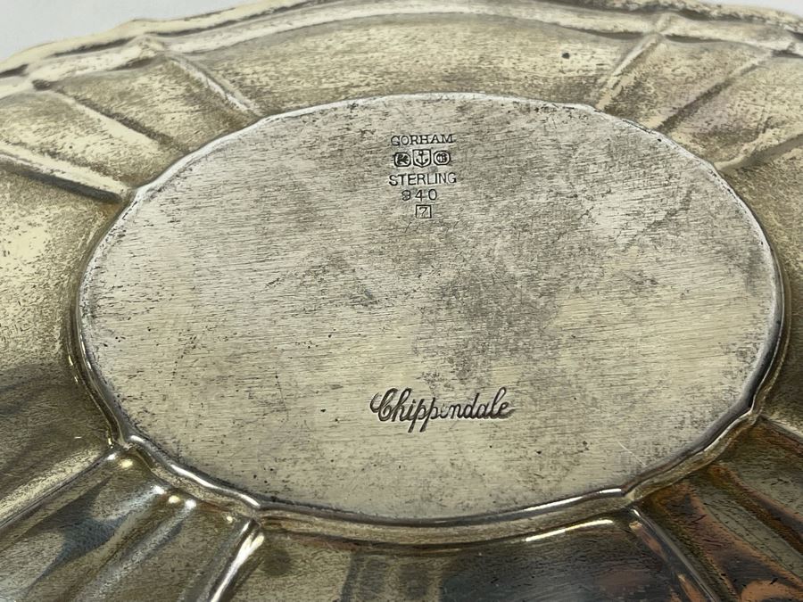 Gorham Sterling Silver Gravy Boat With Underplate Chippendale Pattern 427.7g [Photo 9]