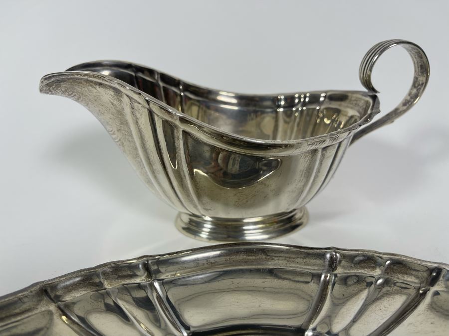 Gorham Sterling Silver Gravy Boat With Underplate Chippendale Pattern 427.7g [Photo 7]