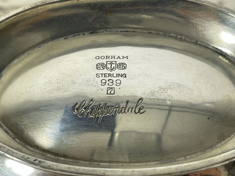Gorham Sterling Silver Gravy Boat With Underplate Chippendale Pattern 427.7g [Photo 8]