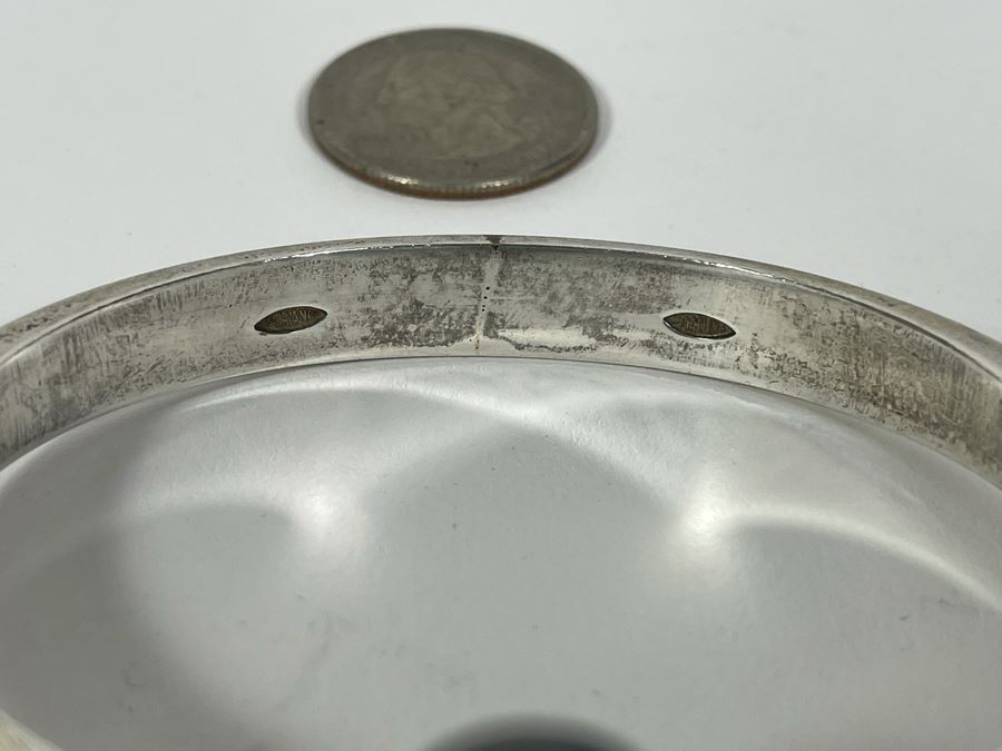 Sterling Silver Modernist Designer Bracelet With Stones Signed Strand 3W 57.3g [Photo 9]