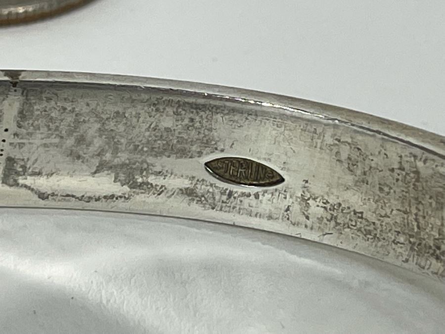 Sterling Silver Modernist Designer Bracelet With Stones Signed Strand 3W 57.3g [Photo 10]