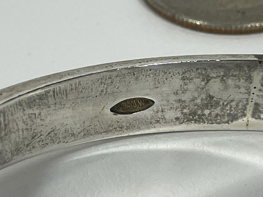 Sterling Silver Modernist Designer Bracelet With Stones Signed Strand 3W 57.3g [Photo 11]