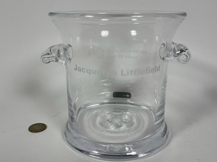 Simon Pearce Ice Bucket Personalized To Jacquelyn Littlefield From The San Diego Museum Of Art Board Of Trustees 7W X 6H [Photo 2]