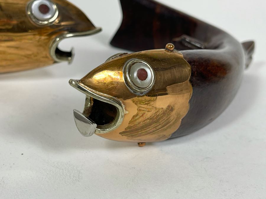 Pair Of Los Castillo Taxco Mexico Wood And Metal Fish Bottle Openers [Photo 5]