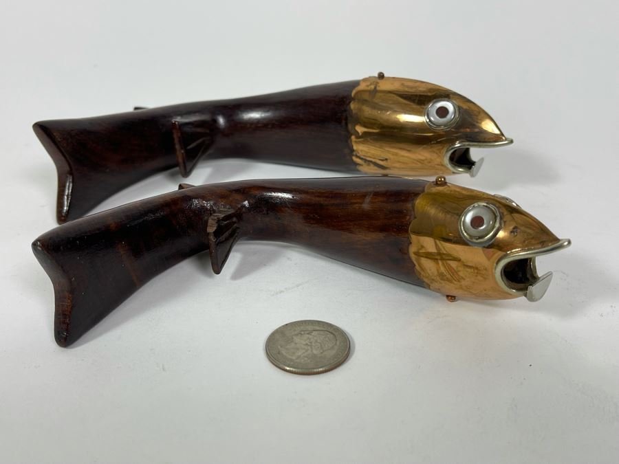 Pair Of Los Castillo Taxco Mexico Wood And Metal Fish Bottle Openers [Photo 10]