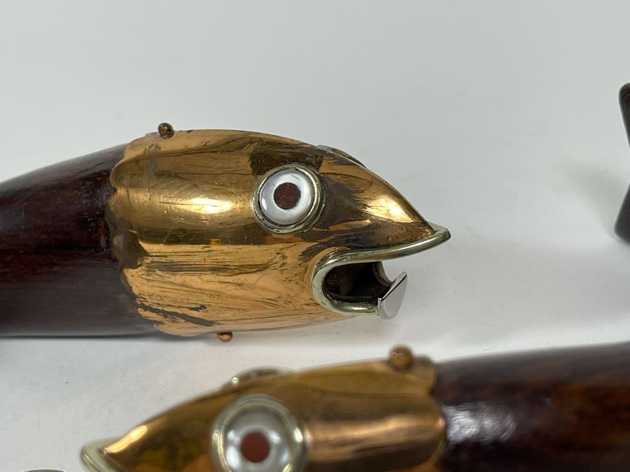 Pair Of Los Castillo Taxco Mexico Wood And Metal Fish Bottle Openers [Photo 6]
