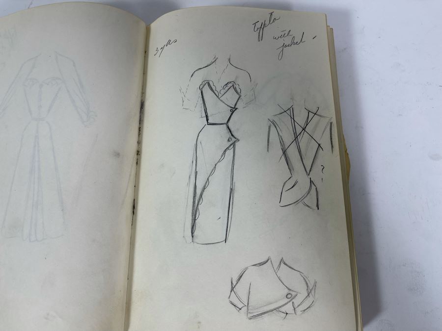 Sketch Book Journal Featuring Dozens Of Hand Drawn Costume Dress Designs (Attributed To Jacquelyn Littlefield) [Photo 10]