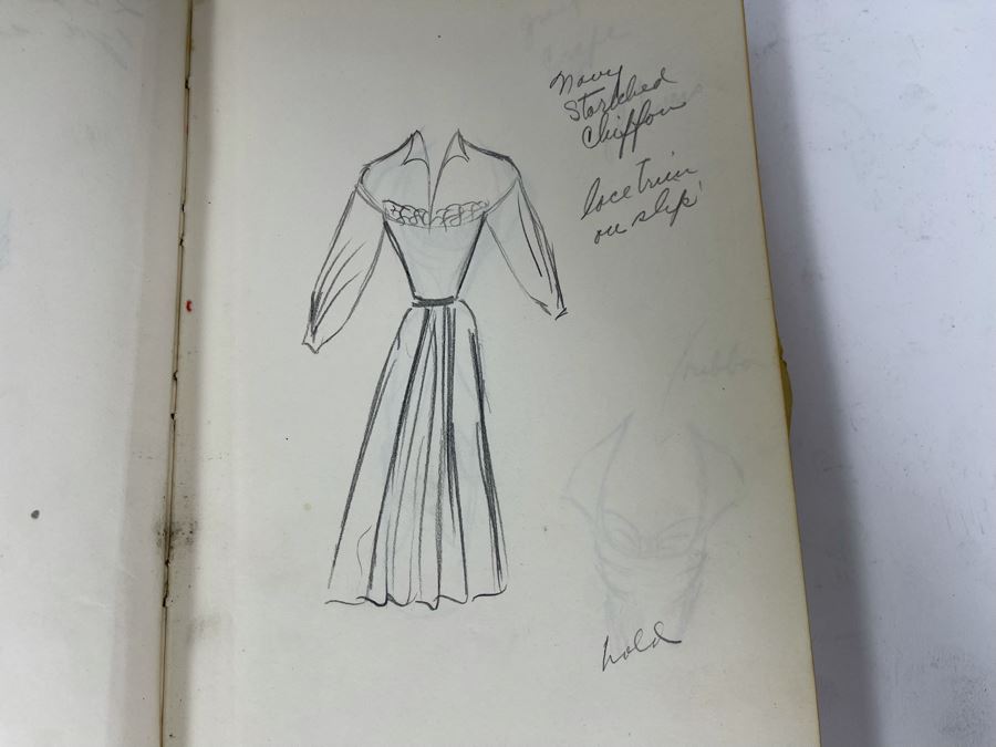 Sketch Book Journal Featuring Dozens Of Hand Drawn Costume Dress Designs (Attributed To Jacquelyn Littlefield) [Photo 5]