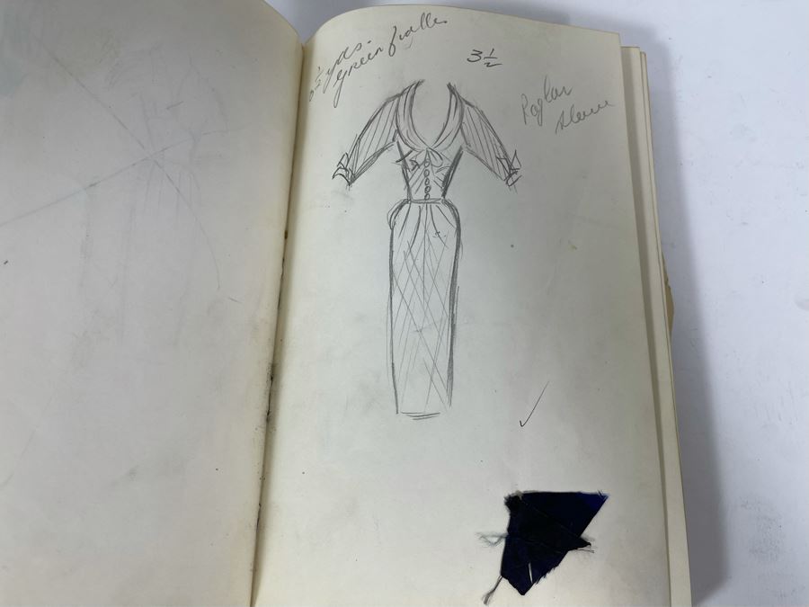 Sketch Book Journal Featuring Dozens Of Hand Drawn Costume Dress Designs (Attributed To Jacquelyn Littlefield) [Photo 11]