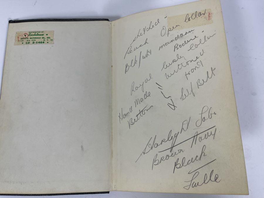 Sketch Book Journal Featuring Dozens Of Hand Drawn Costume Dress Designs (Attributed To Jacquelyn Littlefield) [Photo 3]