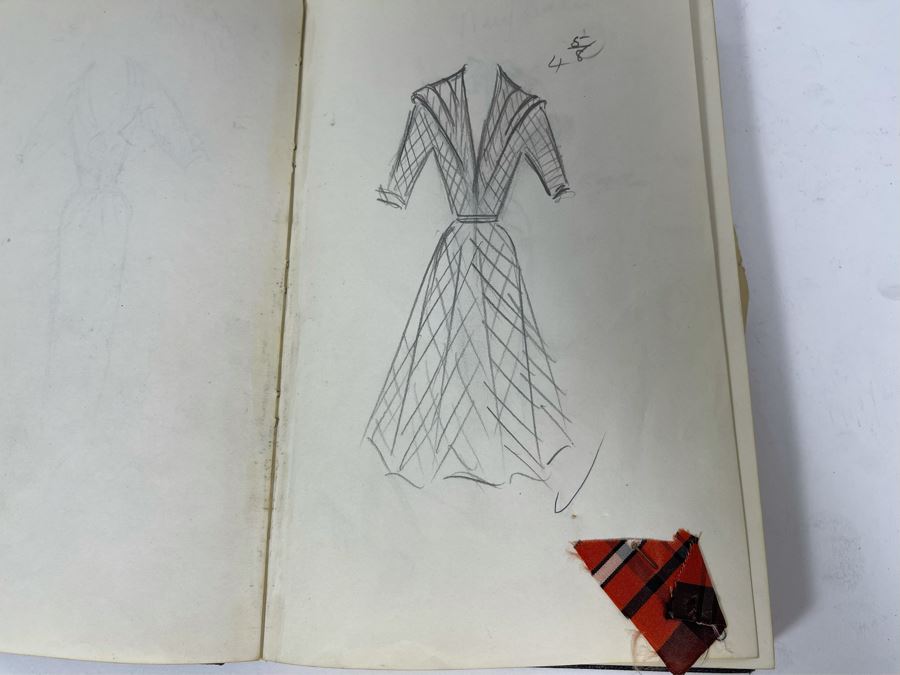 Sketch Book Journal Featuring Dozens Of Hand Drawn Costume Dress Designs (Attributed To Jacquelyn Littlefield) [Photo 12]