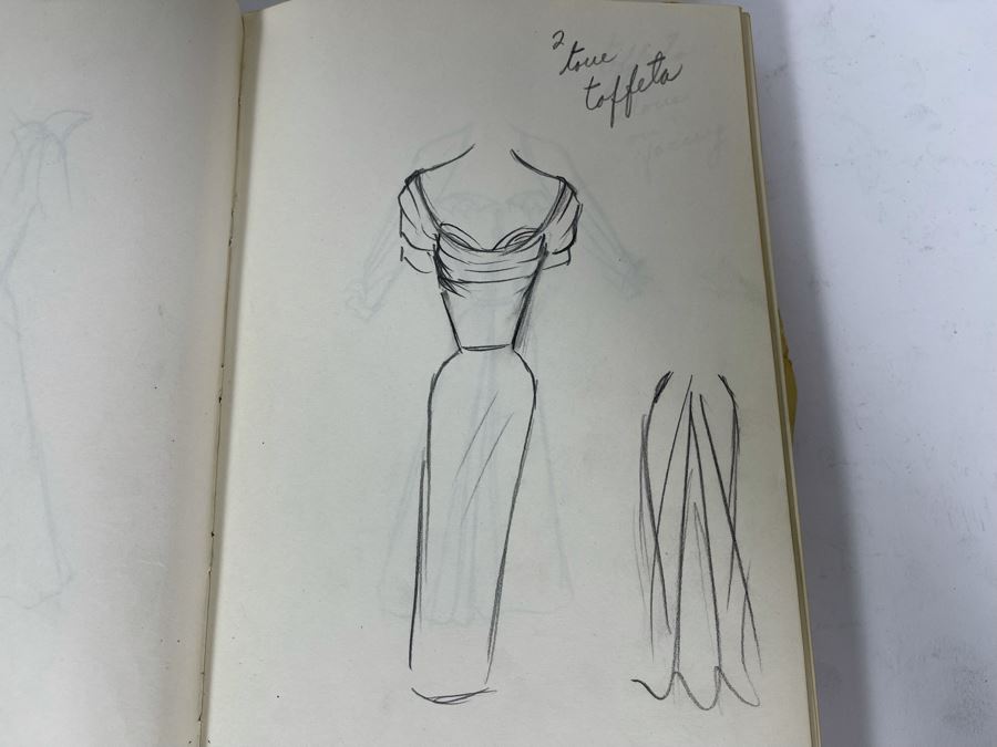 Sketch Book Journal Featuring Dozens Of Hand Drawn Costume Dress Designs (Attributed To Jacquelyn Littlefield) [Photo 8]