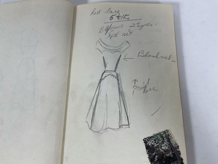 Sketch Book Journal Featuring Dozens Of Hand Drawn Costume Dress Designs (Attributed To Jacquelyn Littlefield) [Photo 16]