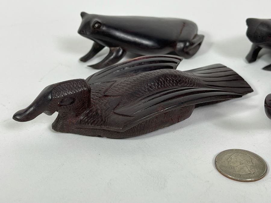 Collection Of Four Carved Hardwood Animals From Africa [Photo 4]