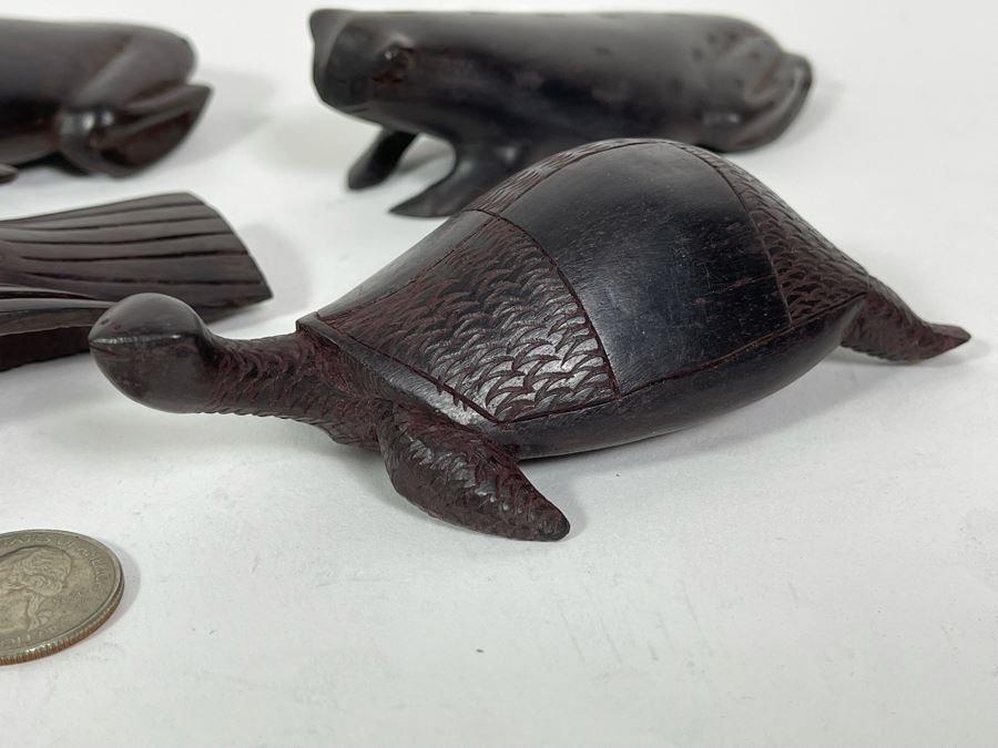 Collection Of Four Carved Hardwood Animals From Africa [Photo 5]