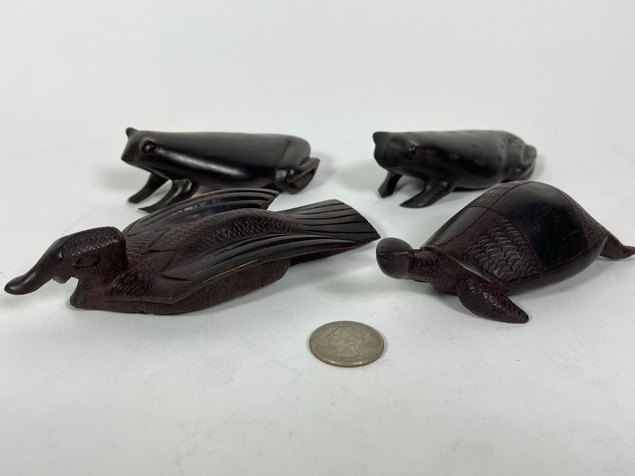 Collection Of Four Carved Hardwood Animals From Africa [Photo 3]