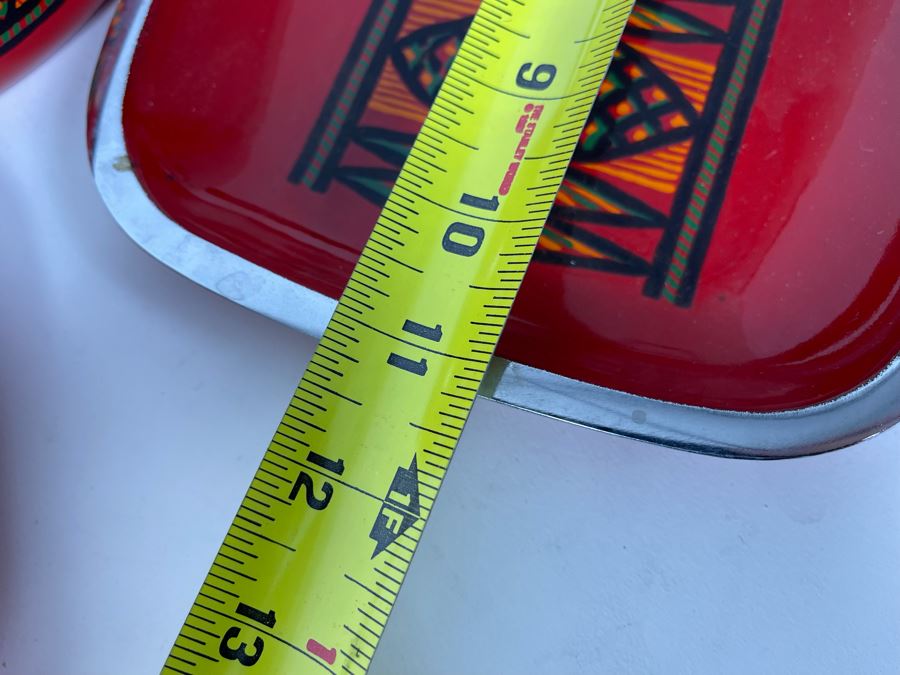 Pair Of Mid-Century Metal Trays 11 X 7.5 With Pot [Photo 7]