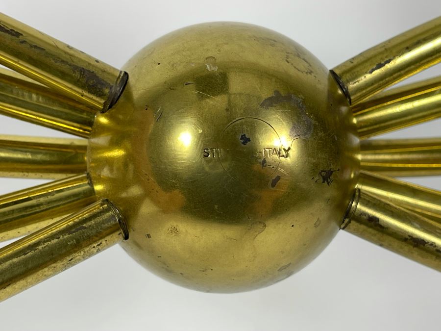 Mid-Century Brass Candelabra Signed Italy 26W X 13D X 6H [Photo 5]