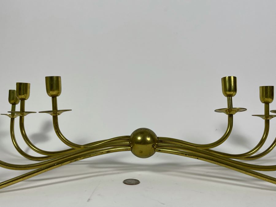 Mid-Century Brass Candelabra Signed Italy 26W X 13D X 6H [Photo 4]