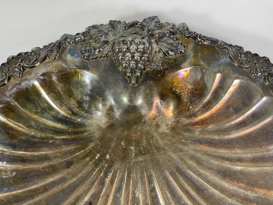 Queen Victory Footed Silverplate Shell Dish 18.5W X 16D [Photo 4]