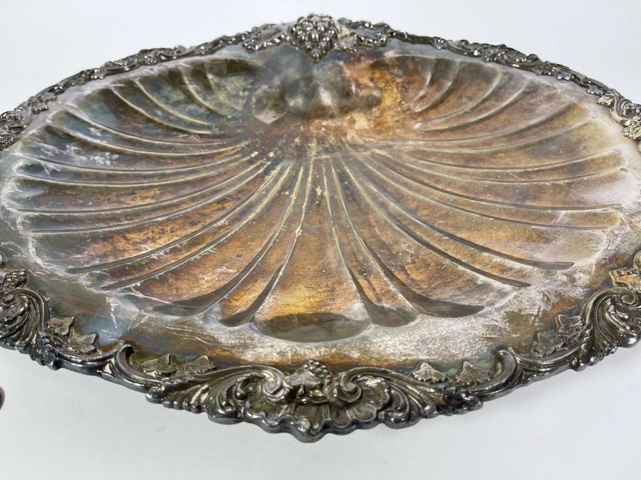 Queen Victory Footed Silverplate Shell Dish 18.5W X 16D [Photo 5]