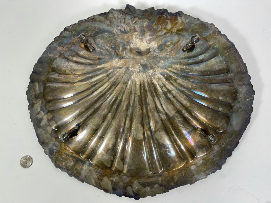 Queen Victory Footed Silverplate Shell Dish 18.5W X 16D [Photo 6]