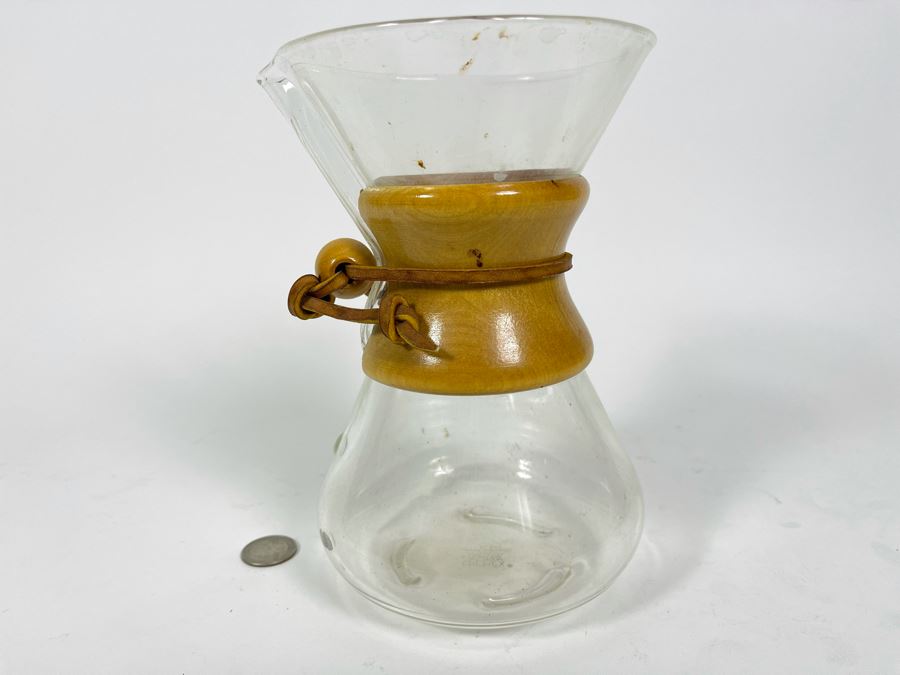 Chemex Pyrex Brand Glass Pitcher Beaker With Wooden Grip 8H [Photo 2]