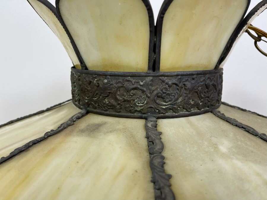 Vintage Swensen's Ice Cream Parlor From Spreckels Building San Diego Stained Glass Hanging Light Fixture 20W X 15H [Photo 6]