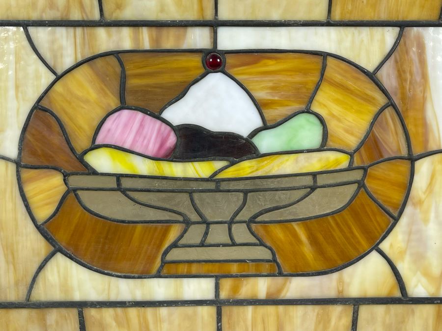 Vintage Swensen's Ice Cream Parlor From Spreckels Building San Diego Stained Glass Hanging Light Fixture (Ice Cream Sundae - See Photos) 30.5W X 16D X 13.5H [Photo 4]