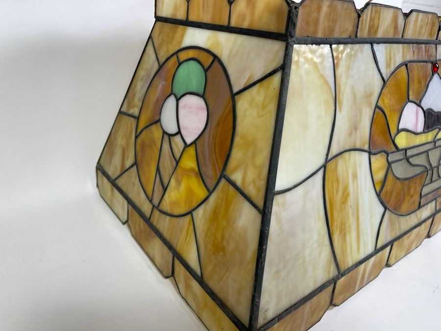 Vintage Swensen's Ice Cream Parlor From Spreckels Building San Diego Stained Glass Hanging Light Fixture (Ice Cream Sundae - See Photos) 30.5W X 16D X 13.5H [Photo 7]