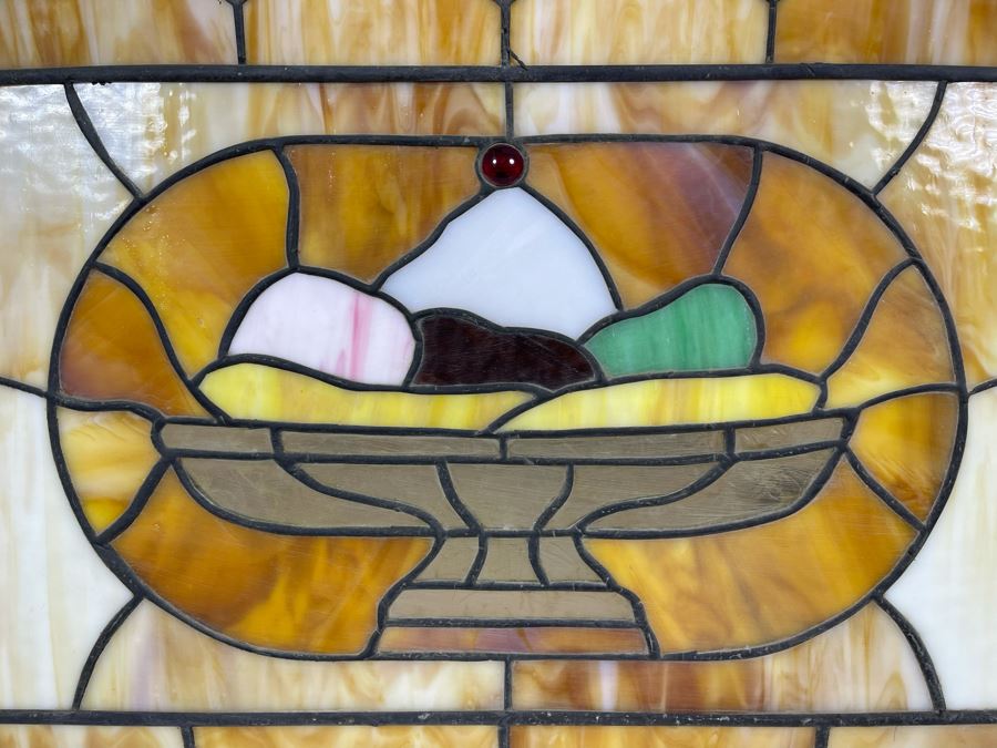 Vintage Swensen's Ice Cream Parlor From Spreckels Building San Diego Stained Glass Hanging Light Fixture (Ice Cream Sundae - See Photos) 30.5W X 16D X 13.5H [Photo 3]